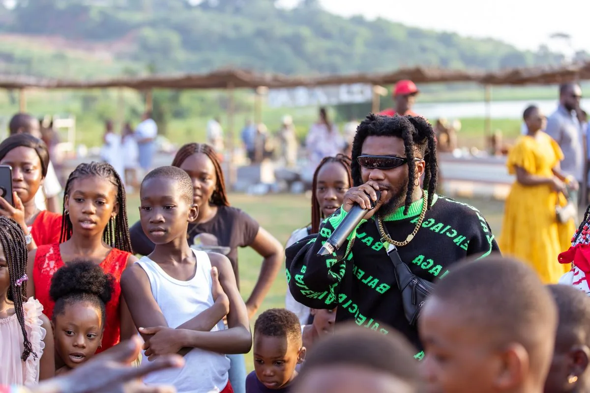 A festival audience enjoying a live performance at an African event